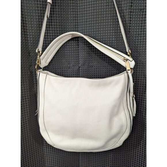 MICHAEL KORS! WHITE GENUINE PEBBLED LEATHER PURSE, HANDBAG, CROSSBODY, BAG! - Picture 6 of 11